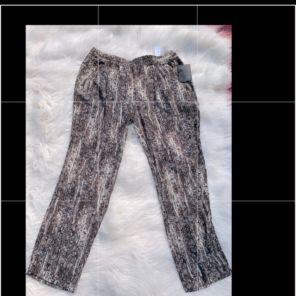 Zara Brown & Cream Patterned Trousers